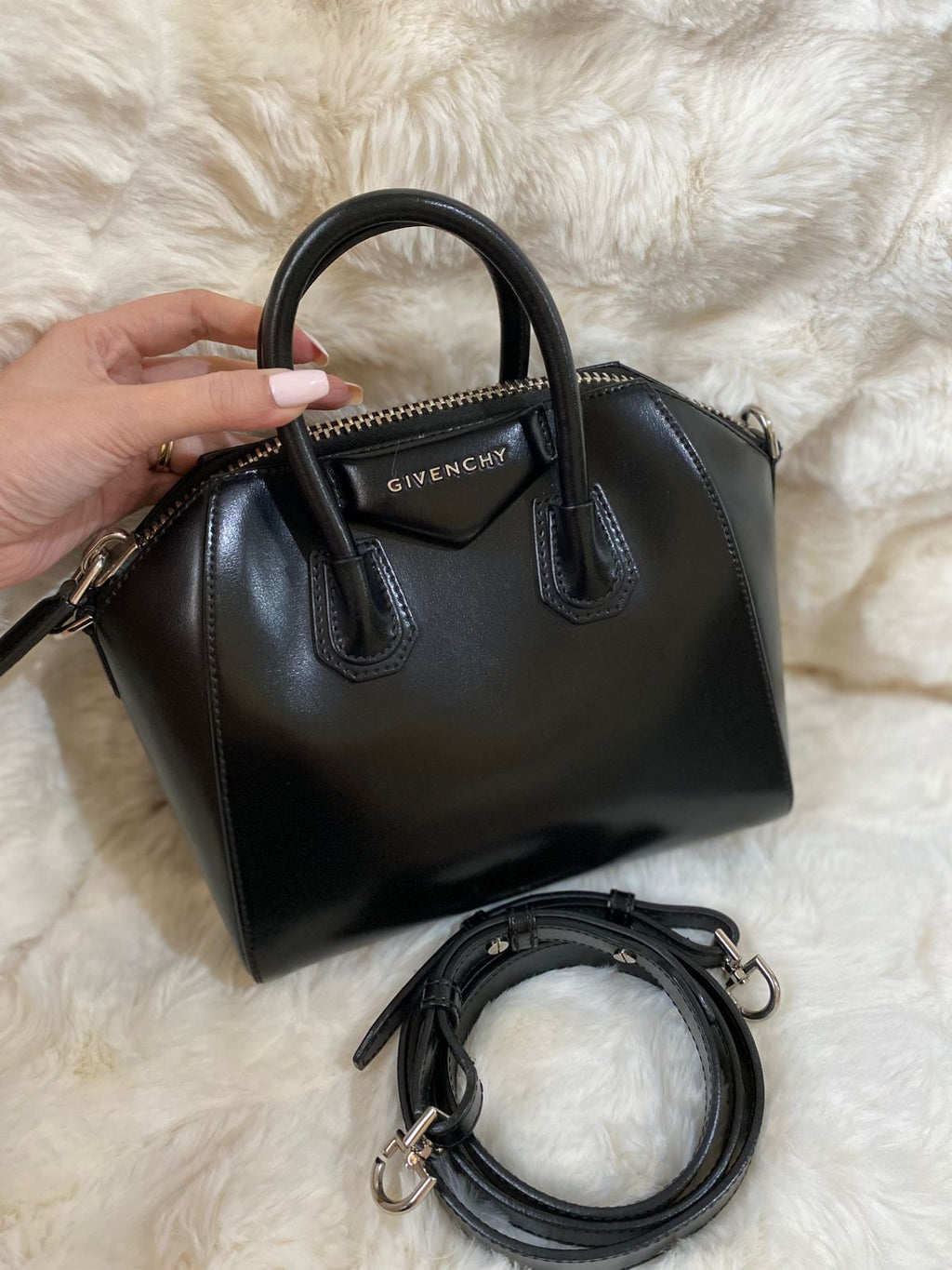 GIVENCHY Antigona Calf Skin Mini Top Handle Bag