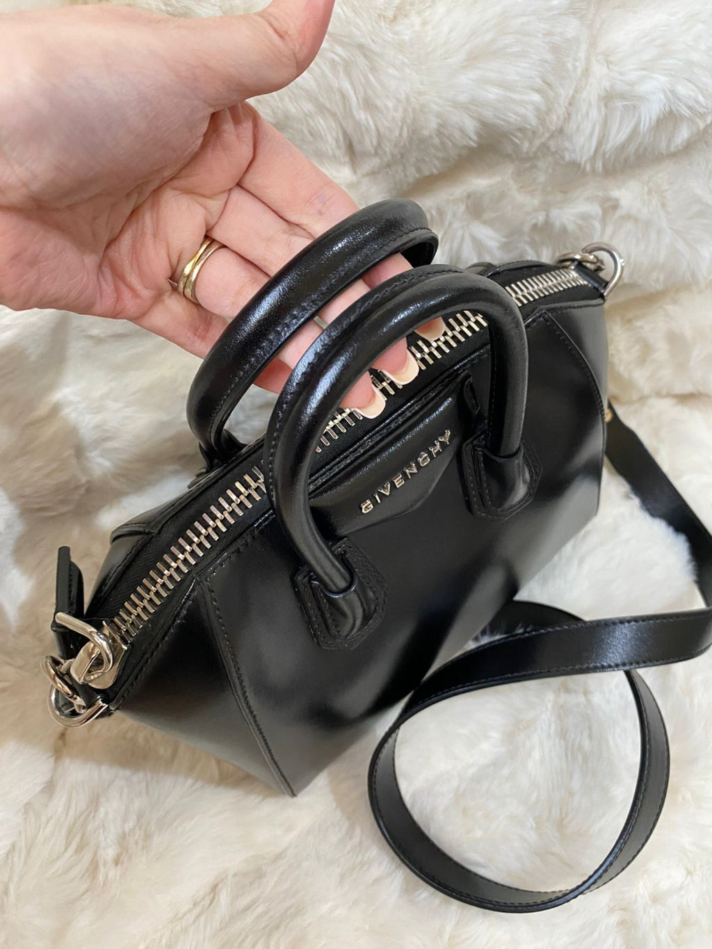 GIVENCHY Antigona Calf Skin Mini Top Handle Bag
