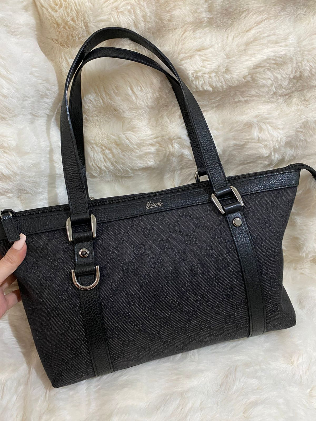 GUCCI GG Canvas Tote Shoulder Bag