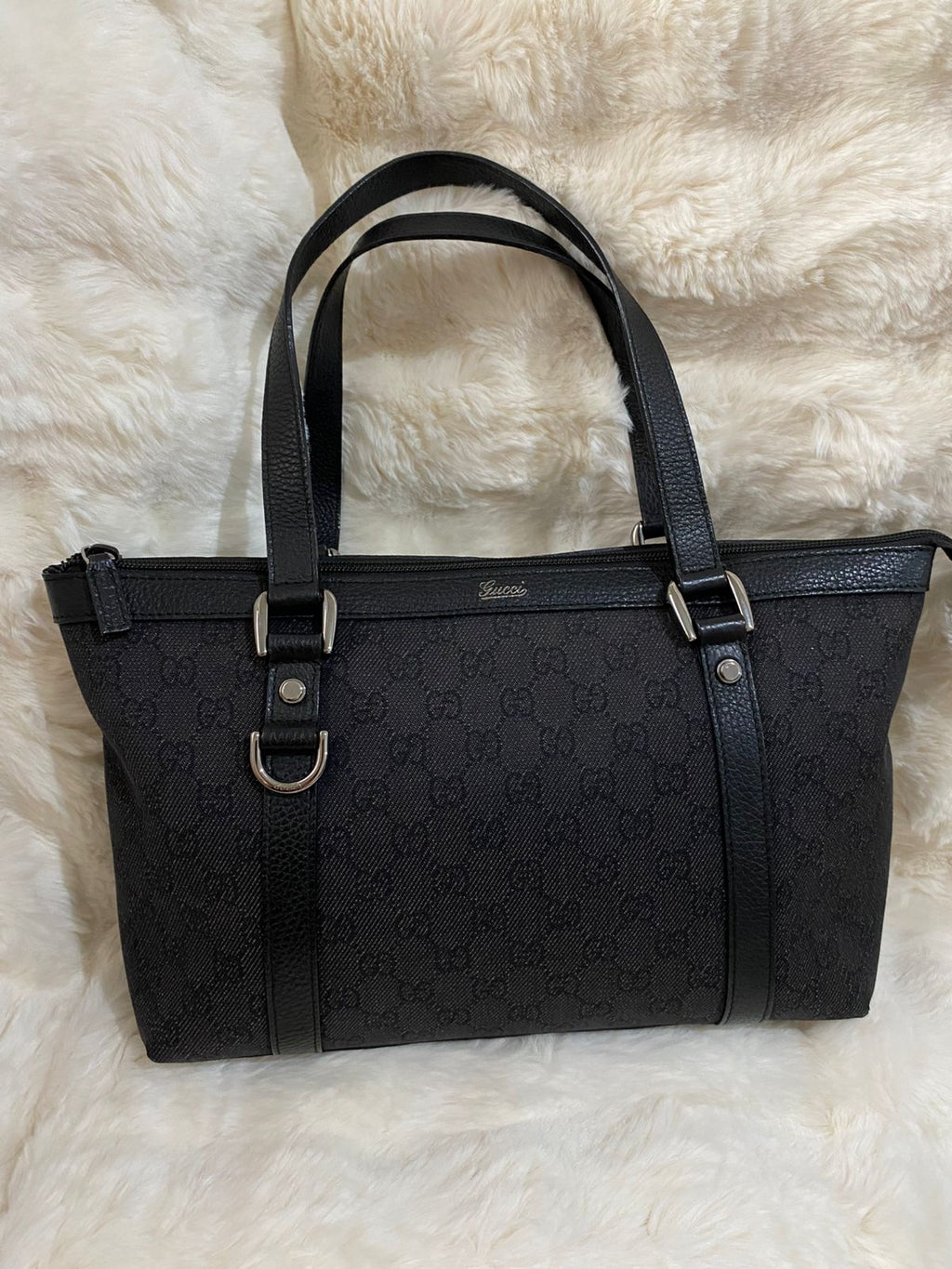 GUCCI GG Canvas Tote Shoulder Bag