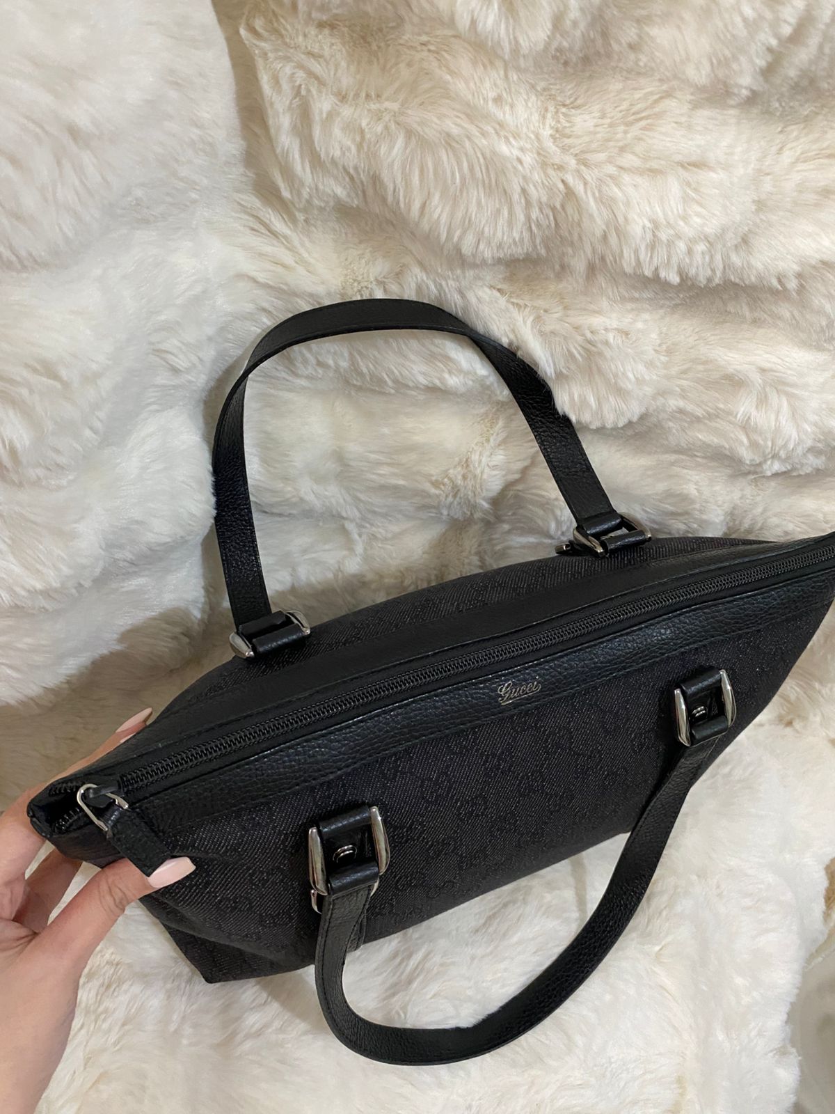 GUCCI GG Canvas Tote Shoulder Bag