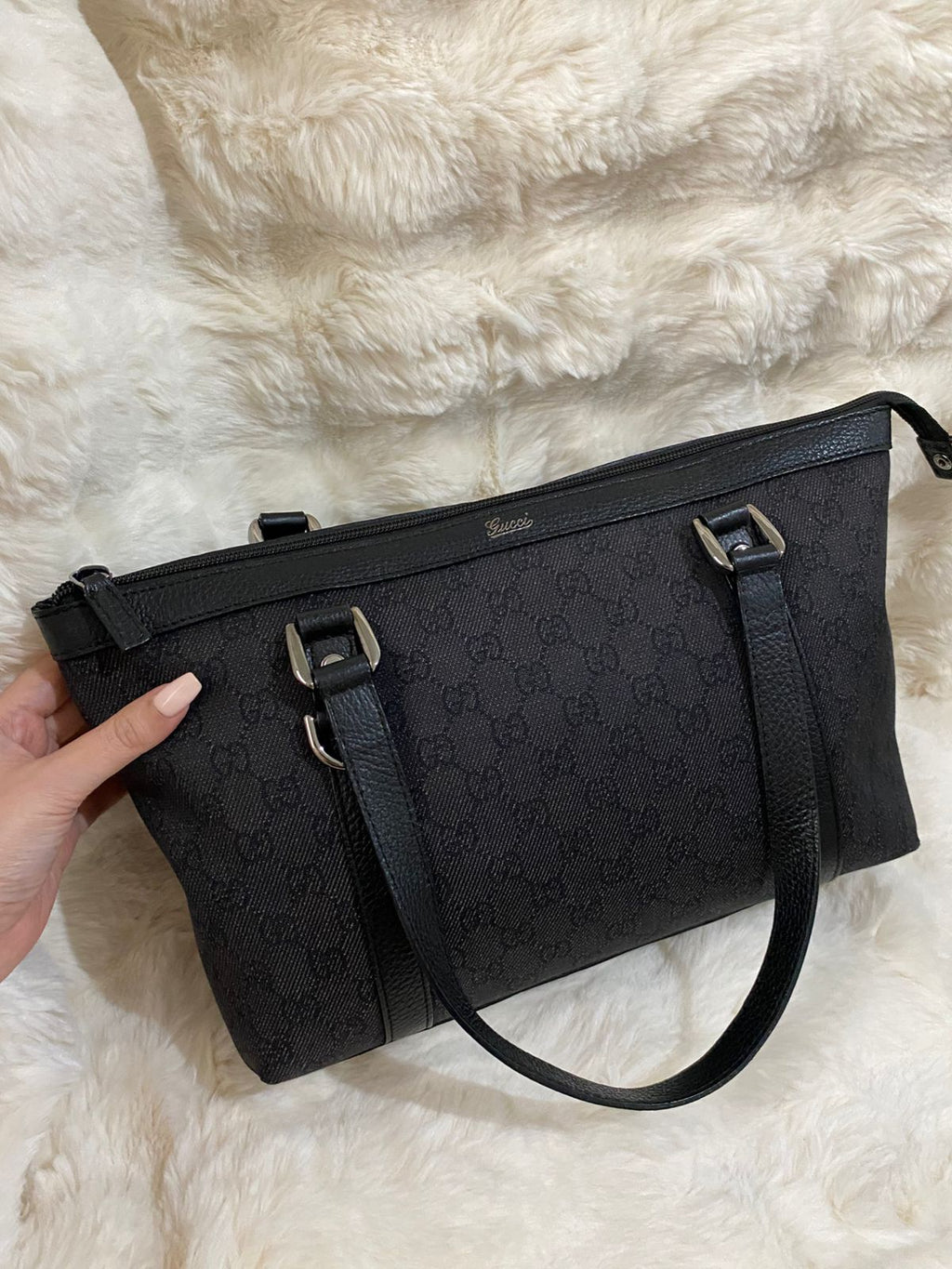 GUCCI GG Canvas Tote Shoulder Bag